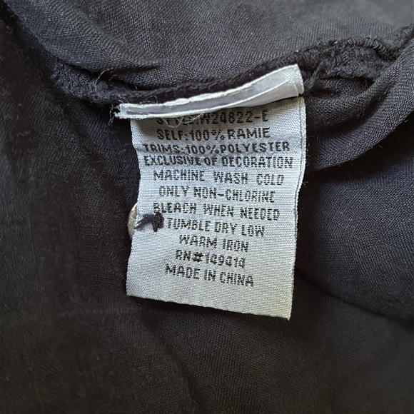 Johnny Was Osiris Voyager Tunic Top Embroidered Long-Sleeve Women’s Small Navy - Picture 12 of 12